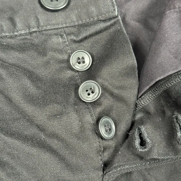 Saint Laurent Paris SLP Black Slim Fit Twill Chinos Side Tab Adjusters Size 29